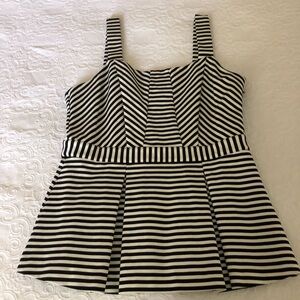 C Wonder black & white stripe ponte knit top